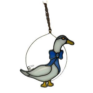 Stained Glass Mother Goose Hanging Window Decor Vintage